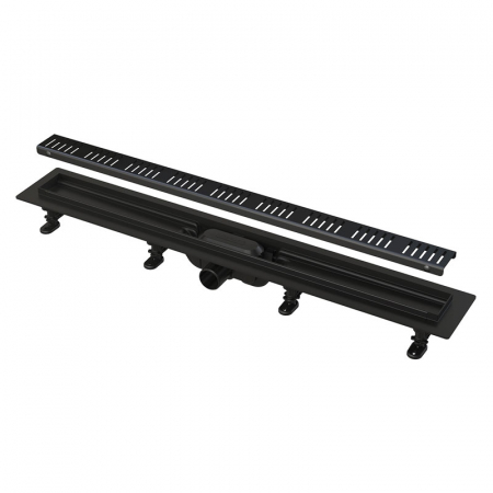 Rigole si canale de scurgere dus - Rigola dus iesire laterala cu capac perforat negru mat 950 mm APZ10BLACK-950M