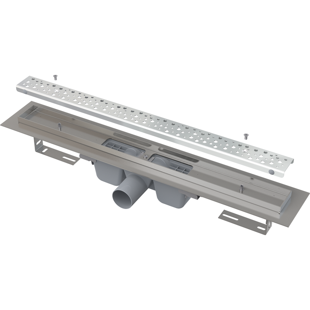 Rigole si canale de scurgere dus - Rigola dus iesire laterala cu capac perforat crom mat 1150 mm Alcadrain APZ11-1150M