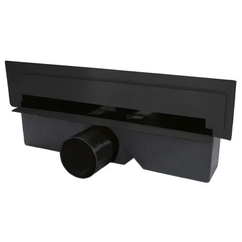 Rigole si canale de scurgere dus - Rigola dus incastrata din otel inoxidabil 30 cm, finisaj negru, Wall Slim Ferro