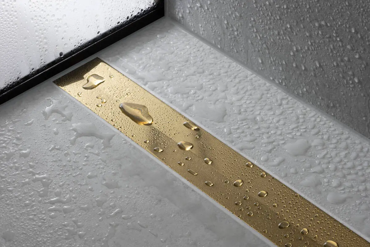 Rigola liniara de dus cu gratar din inox 800 mm, opțiune scurtare, bronz periat, Hansgrohe RainDrain Flex [2]