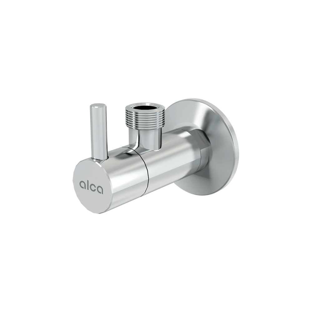Robinete coltar - Robinet coltar rotund crom lucios cu filtru 1/2"×1/2" Alcadrain ARV003