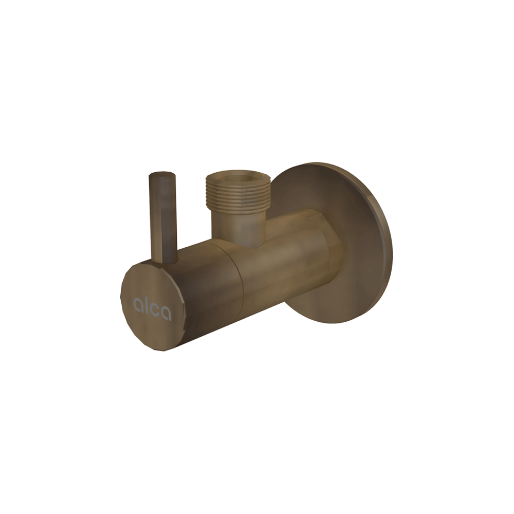 Robinete coltar - Robinet coltar rotund bronz antic cu filtru 1/2"×1/2" Alcadrain ARV003-ANTIC