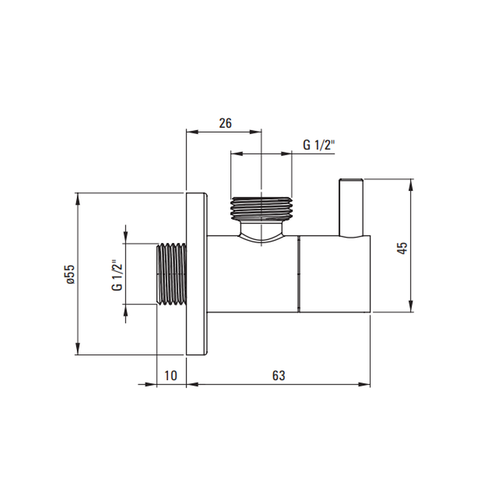 Robinet coltar rotund Deante 1/2" - 1/2" crom lucios [1]