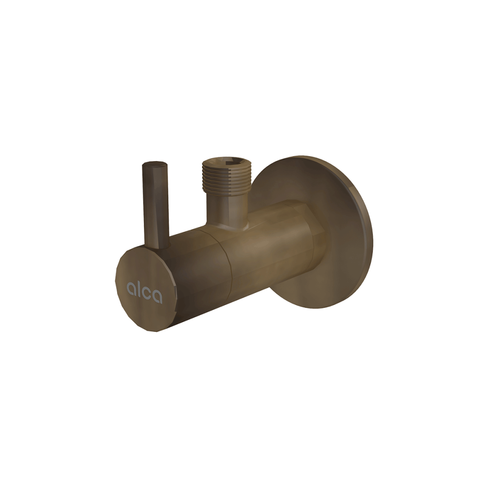 Robinete coltar - Robinet coltar rotund bronz antic cu filtru 1/2"×3/8" Alcadrain ARV001-ANTIC
