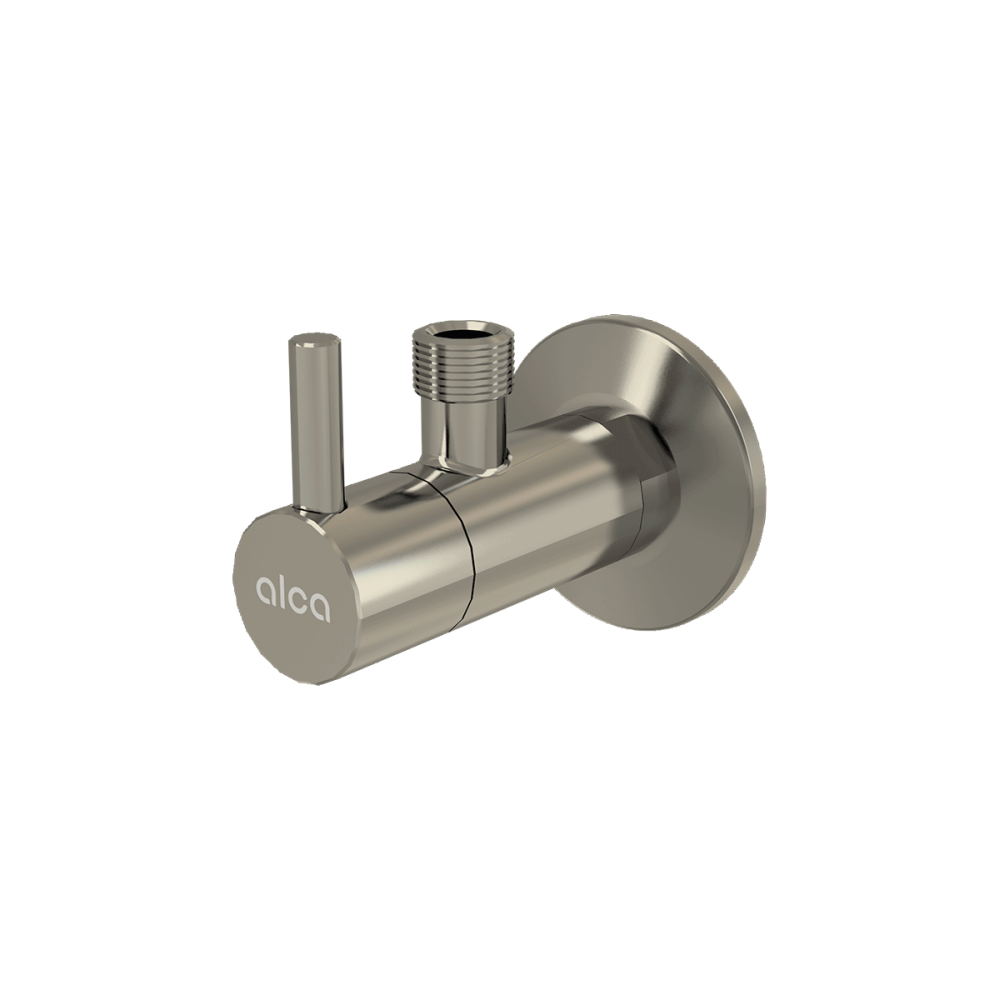 Robinete coltar - Robinet coltar rotund nichel mat periat cu filtru 1/2"×3/8" Alcadrain ARV001-N-B