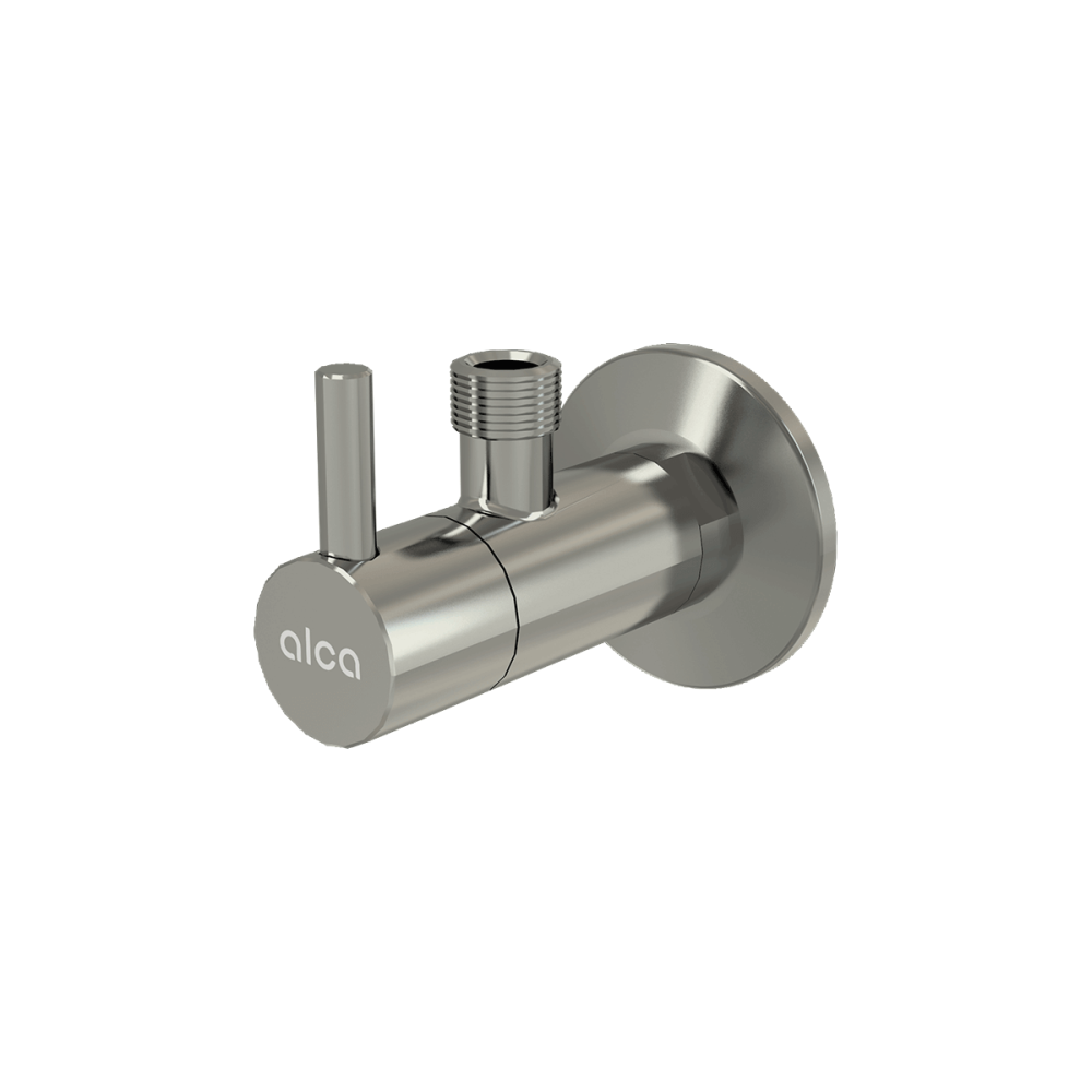 Robinete coltar - Robinet coltar rotund nichel lucios cu filtru 1/2"×3/8" Alcadrain ARV001-N-P