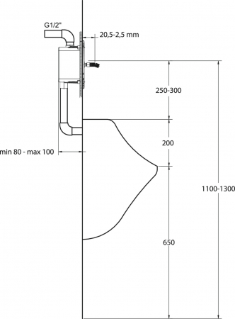 Robinet cu temporizare incastrat pentru pisoar Ideal Standard Multisuite [2]