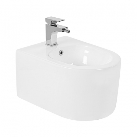 Baie - Bideu suspendat compact cu preaplin, alb, Fluminia, ROCO