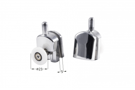 Role inferioare detasabile Deante cu rulmenti cu bile, Ø23 mm, crom [1]