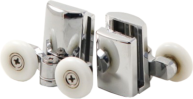 Baie - Role inferioare duble Deante pentru sticle de 6 mm, Ø23 mm, crom