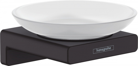 Accesorii lavoar - Savoniera baie negru mat Hansgrohe AddStoris