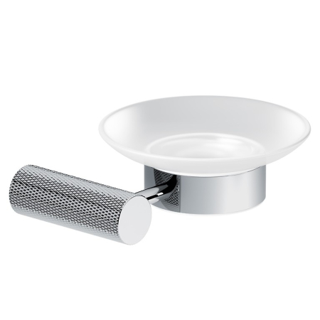 Accesorii pentru baie - Savoniera cu sticla mata, montare pe perete, crom, Cersanit Zen