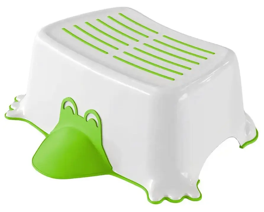 Accesorii baie copii - Scaunel WC copii, verde, 34,3 cm x 43, 5 cm, plastic antiderapant, Aqualine Duck