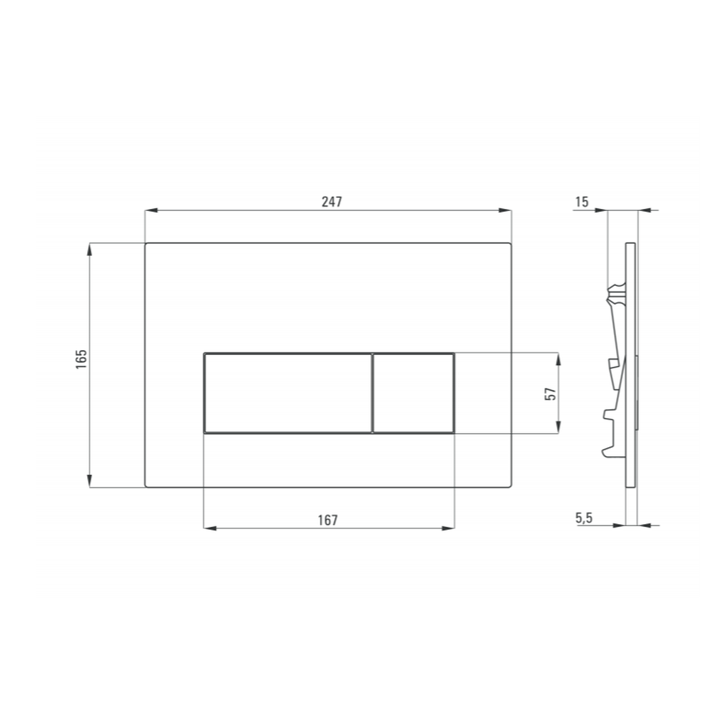 Clapeta actionare wc slim negru mat Deante [2]