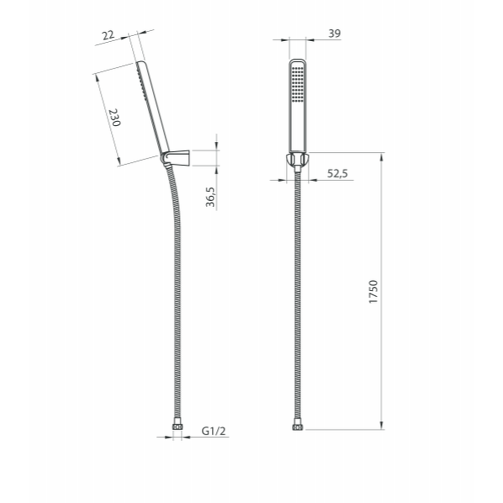 Set de dus cu para, furtun de dus si suport para crom Deante, Hiacynt [1]