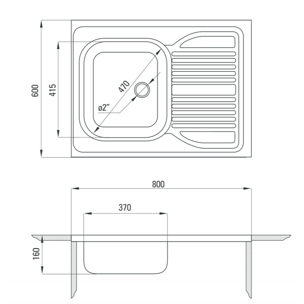 Chiuveta bucatarie inox cu picurator crom leinen Deante Tango 111 [1]