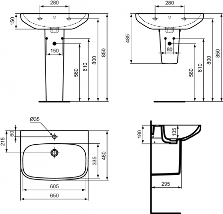 Semipiedestal pentru lavoar Ideal Standard i.Life [6]