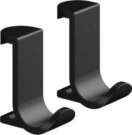 Cuiere si suport prosoape - Set 2 agatatori cu fixare pe bara suport, negru mat, Hansgrohe WallStoris