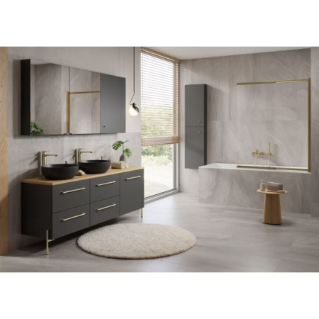 Set 2 picioare, crom lucios, riflate, cu adaptor, Cersanit Larga [1]