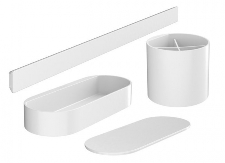 Seturi accesorii baie - Set accesorii baie culoare alb mat Hansgrohe WallStoris 27968700