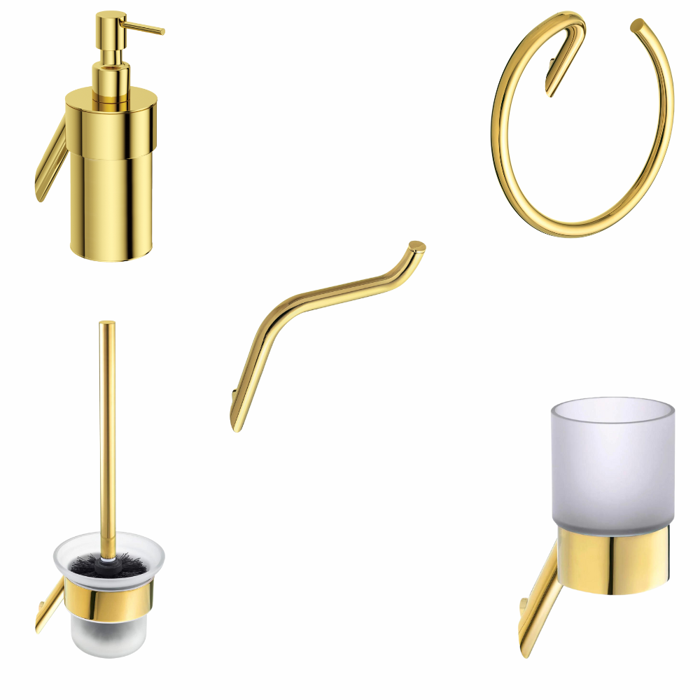 Baie - Set accesorii baie Deante Silia, auriu lucios