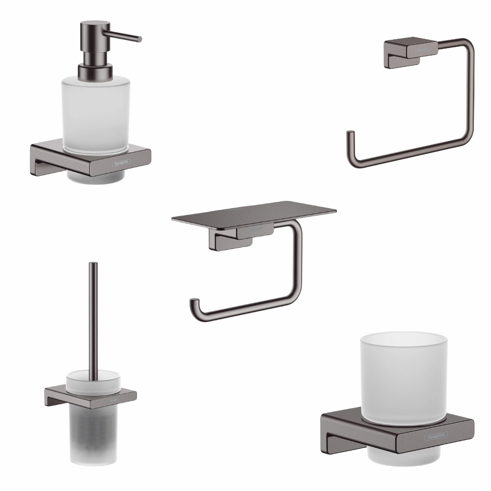Baie - Set accesorii baie Hansgrohe AddStoris, negru periat