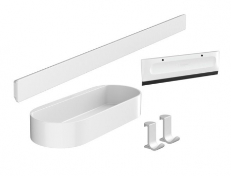 Seturi accesorii baie - Set accesorii cabina de dus culoare alb mat Hansgrohe WallStoris 27967700