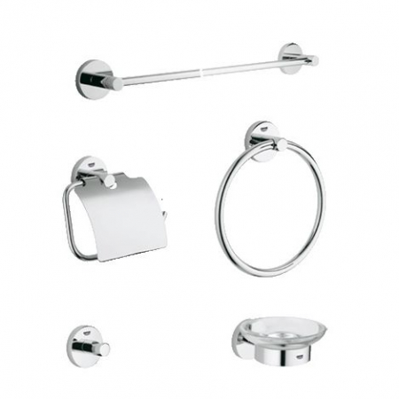 Seturi accesorii baie - Set accesorii baie culoare crom Grohe Essentials