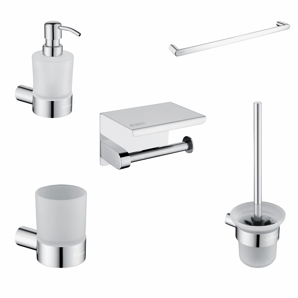 Seturi accesorii baie - Set acesorii baie Deante Round, crom