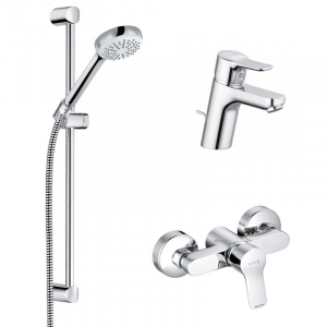 Seturi baterii cada cu baterii lavoar - Set baie cu baterie lavoar, baterie dus si set dus Kludi, Pure&Easy