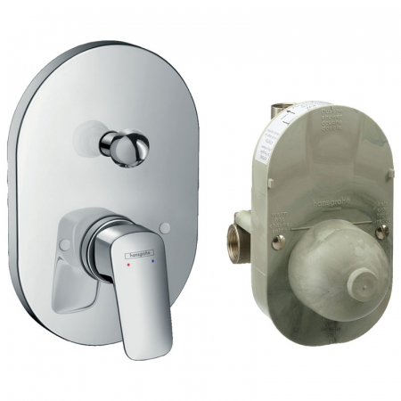 Baterii cada - Set baterie cada sau dus cu corp incastrat inclus crom Hansgrohe, Logis