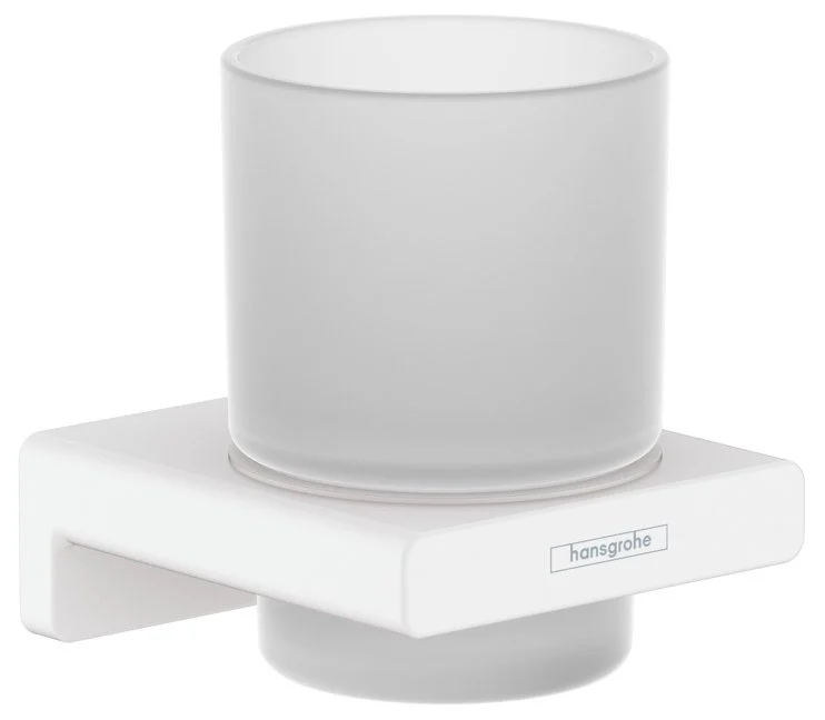 Set baterie cada si baterie lavoar Hansgrohe Talis cu accesorii baie Hansgrohe AddStoris, alb mat [6]