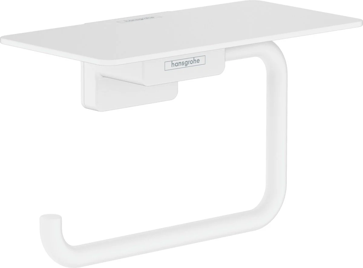 Set baterie cada si baterie lavoar Hansgrohe Talis cu accesorii baie Hansgrohe AddStoris, alb mat [5]