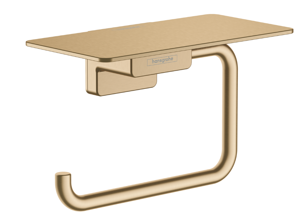 Set baterie cada si baterie lavoar Hansgrohe Talis cu accesorii baie Hansgrohe AddStoris, bronz periat [5]