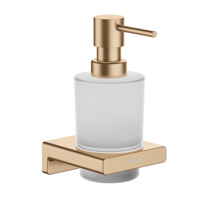 Set baterie cada si baterie lavoar Hansgrohe Talis cu accesorii baie Hansgrohe AddStoris, bronz periat [3]
