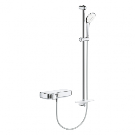 Seturi de dus - Set de dus cu baterie termostatata crom Grohe SmartControl