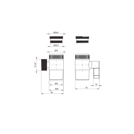 Set baterie bideu, cu comutator de dus si suport fix de perete, crom, Deante Bidetta [3]