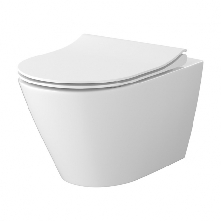 Set vas Wc suspendat si capac duroplast slim, alb, Cersanit City Pro [0]