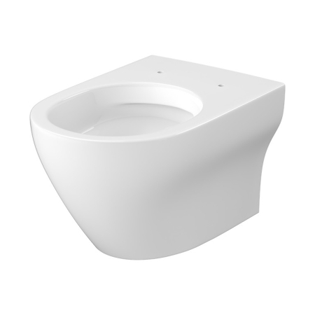 Set vas Wc suspendat oval si capac duroplast slim, alb, Cersanit Larga Pro [3]