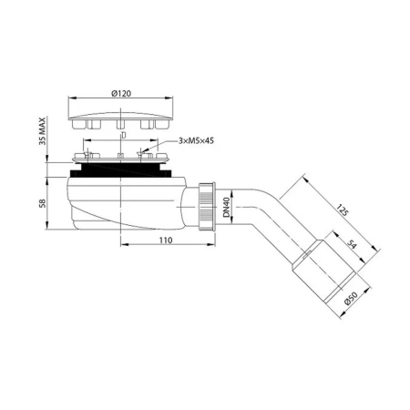Set cabină de duș Radaway Alienta Black DWJ+S 100x80 cm, ușă culisantă + perete fix, cădiță Laros D Compact și sifon [4]