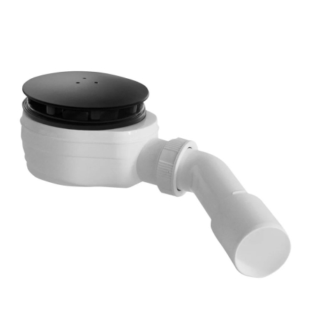 Set cabină de duș Radaway Alienta Black DWJ+S 100x90 cm, ușă culisantă + perete fix, cădiță Laros D Compact și sifon [2]