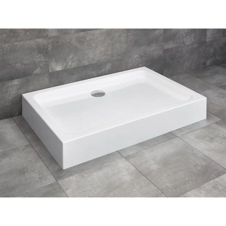 Set cabină de duș Radaway Alienta Black DWJ+S 120x90 cm, ușă culisantă + perete fix, cădiță Laros D Compact și sifon [1]