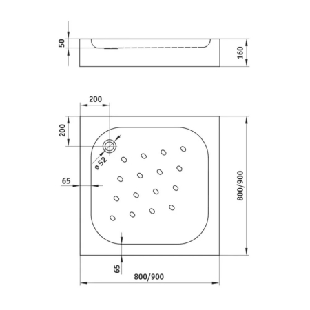 Set cabină de duș Radaway Alienta C 90x90 cm, uși culisante, cădiță Tinos C Compact și sifon [3]
