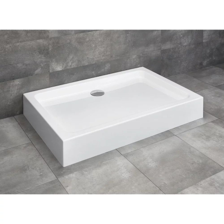 Set cabina de dus dreptunghiulara Radaway Torrenta KDJ 100x90 cm, usa batanta stanga, cadita Laros D Compact si sifon [1]