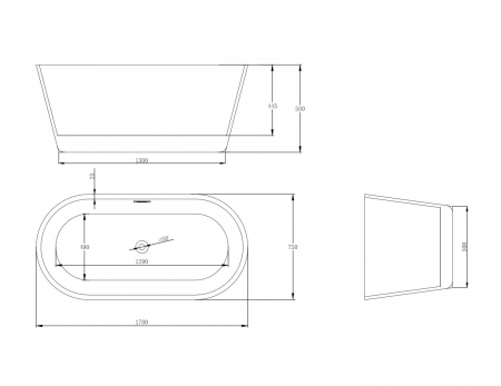 Set cada freestanding ovala, vas wc rimless cu capac soft close, rezervor incastrat si clapeta alb lucios [1]