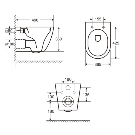 Set cada freestanding ovala, vas wc rimless cu capac soft close, rezervor incastrat si clapeta crom lucios [2]