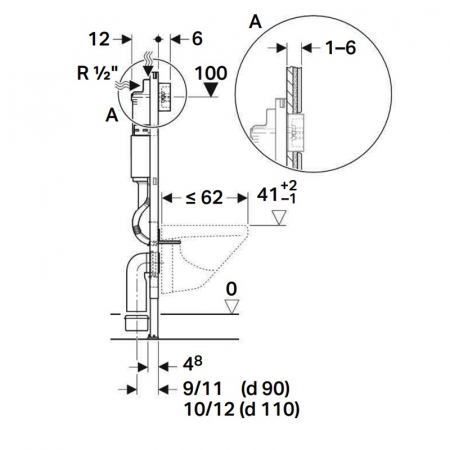 Set cada freestanding ovala, vas wc rimless cu capac soft close, rezervor incastrat si clapeta crom lucios [3]