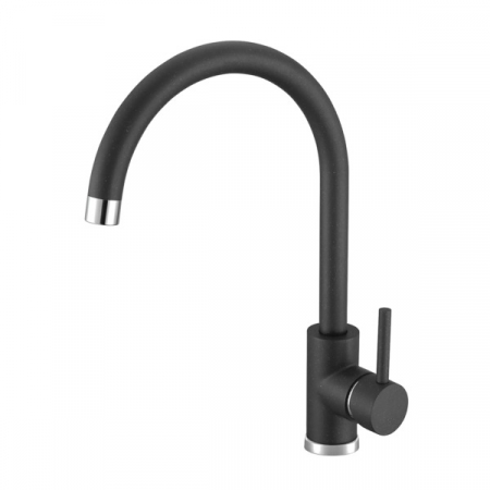 Set chiuveta bucatarie compozit Atrox 10 neagra, baterie bucatarie Kati neagra si tocator lemn [2]