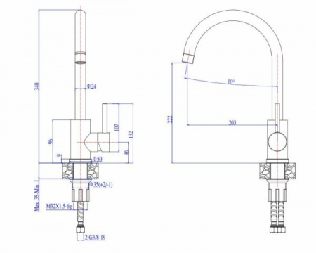 Set chiuveta bucatarie compozit Atrox 50 gri, baterie bucatarie Kati gri si accesorii [5]