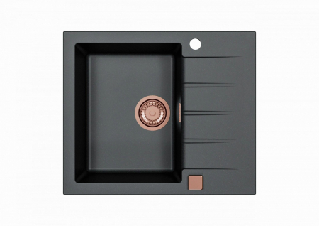 Set chiuveta bucatarie compozit Cadit 10 neagra si baterie bucatarie Lola cupru [1]